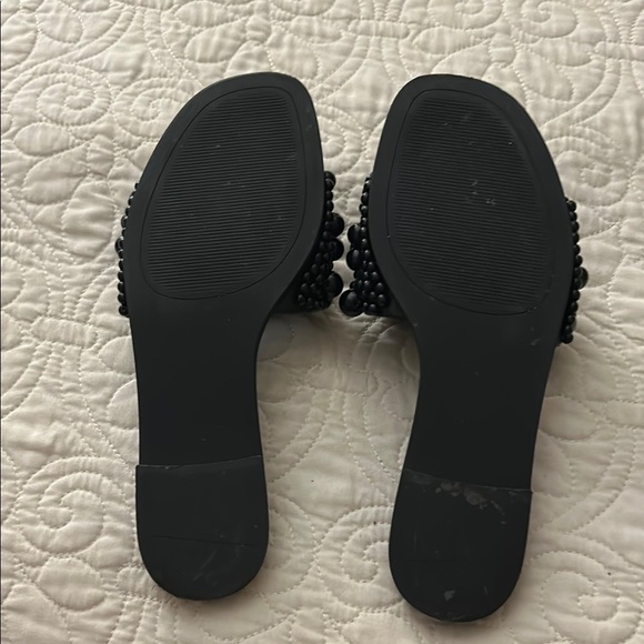 Steve Madden Black Beaded Women's Slides - Picture 2 of 2